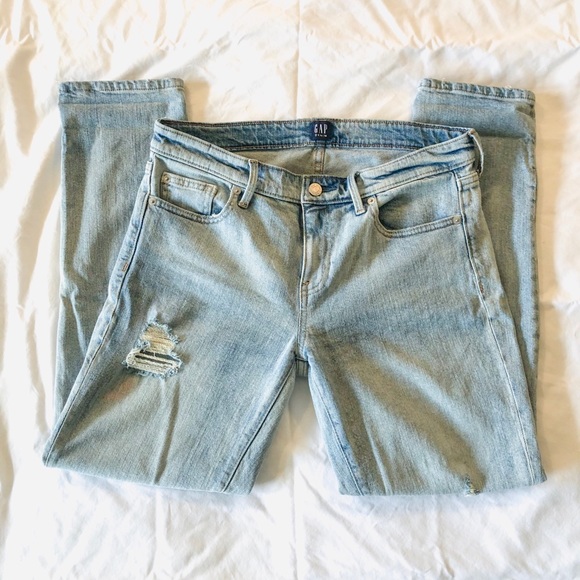 GAP Denim - Girlfriend Med Destroy Jeans - Size 28 - Picture 2 of 3